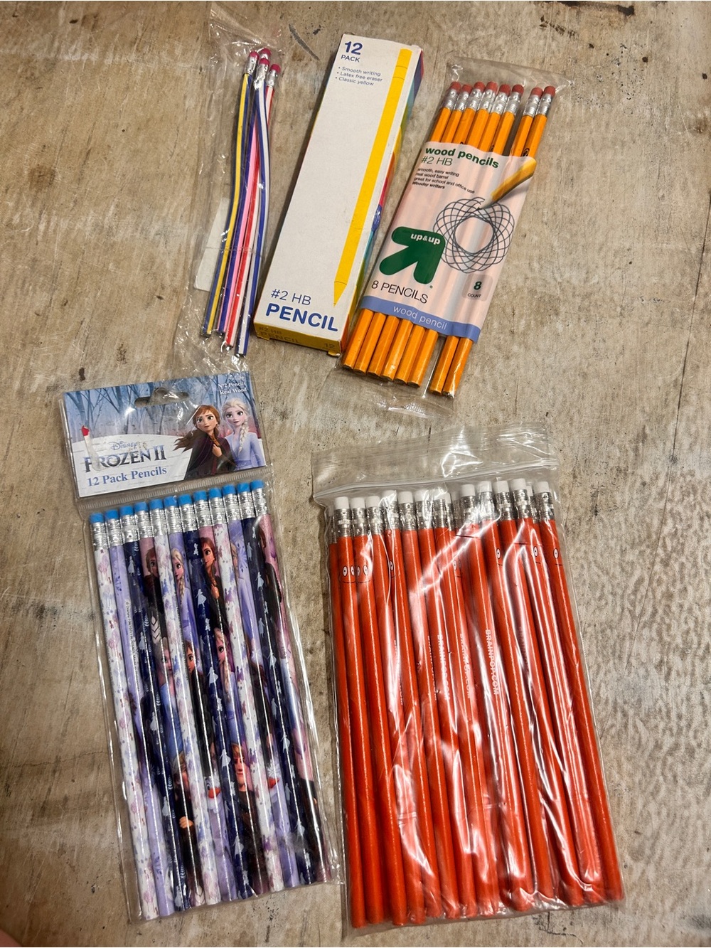 Set of 5 different pencils